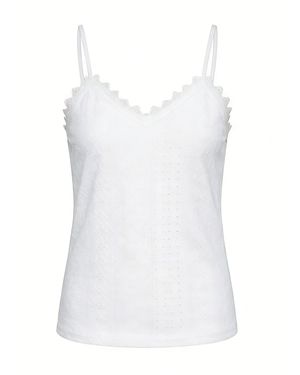 MEETWEE Top V-Neck Summer Lace Vest - Weiß