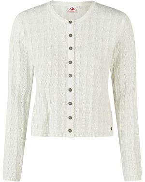 Spieth & Wensky Trachtenstrickjacke Hummeltal Mit Zopfmuster - Weiß
