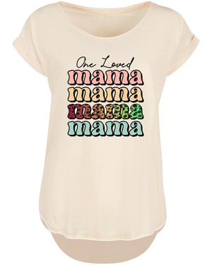 F4NT4STIC T-Shirt Mothers Day Mama Typography Leopard Print Pastel - Natur