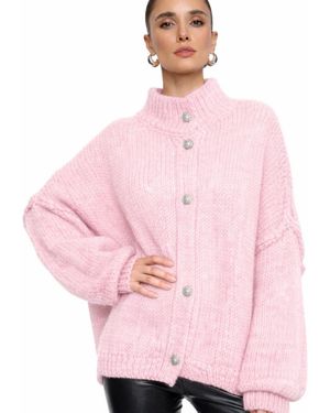 Worldclassca Strickjacke Knit Cardigan Mit Knopf - Pink