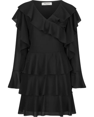 Nicowa Volant-Minikleid Niwela, Model Ist 1,73 Cm Und Trägt Größe - Schwarz