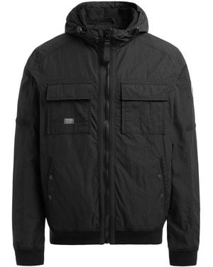 Camp David Sommer-Blouson Mit Kapuze Und Klappentaschen - Schwarz