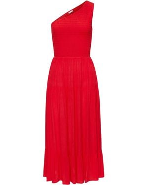 Buffalo One-Shoulder-Kleid mit Volants, strukturiertes Strandkleid, sommerlich - Rot