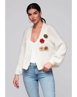 Ombre Strickjacke - Weiß