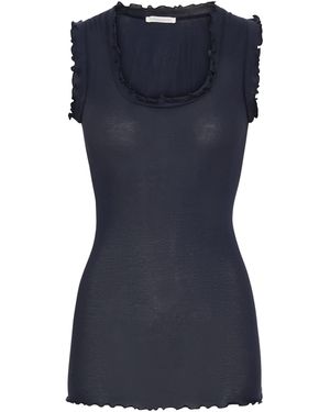 Seamless Basic Top Flounce - Blau