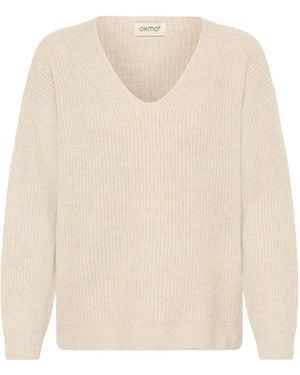 Oxmo V-Ausschnitt-Pullover Oxicallie - Natur