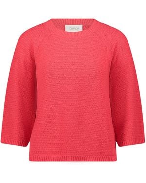 Cartoon Strickpullover Mit Rundhalsausschnitt - Rot