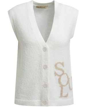 Smith & Soul Strickweste Mit V-Ausschnitt Und Intarsia - Weiß