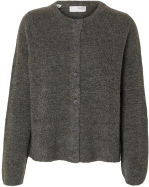 SELECTED Strickjacke Slflulu - Grau