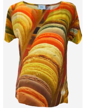 fabrari Shirt Viskose Lenzing Kurzarm "Macarons" - Orange