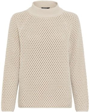Olsen Pullover, Gerade Geschnitten, Weicher, Wärmender Materialmix - Weiß