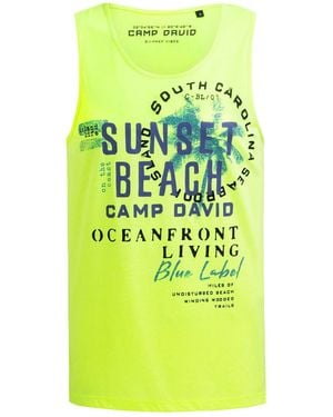 Camp David Muskelshirt Mit Label Prints - Gelb