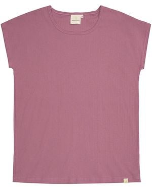 greenjama Schlafshirt Lässiges T-Shirt Aus Derby-Rib - Pink