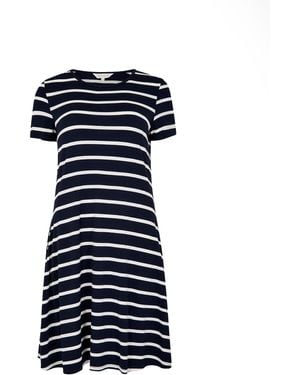 Apricot Stripe Jersey Mini Dress - Blau