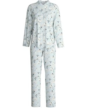CALIDA Pyjama Swiss Resort - Blau