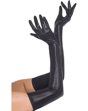 Dirndline Fingerhandschuhe Wetlook-Handschuhe, Lang - Schwarz