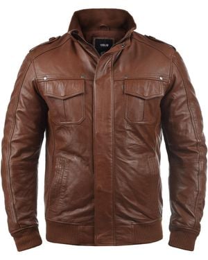 Solid Lederjacke Camash - Braun