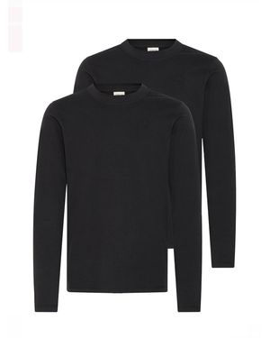 Solid Langarmshirt Sdodatten - Schwarz