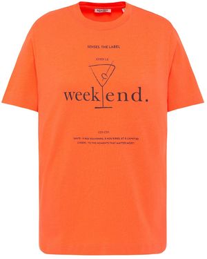 SENSES.THE LABEL T-Shirt Mit Artwork - Orange