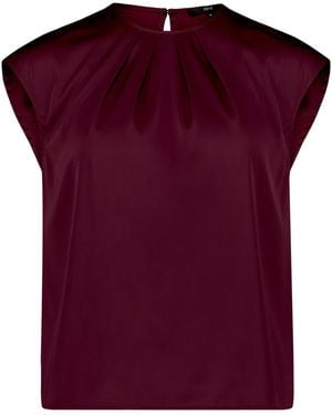 Zero Satin-Bluse Mit Rundhalsausschnitt - Lila