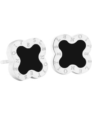 Lenoites Ohrringe Four-Leaf Clover Mini 6 - Schwarz
