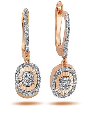 EinStein Diamant Ohrringe Diamanten Brillant Schliff Ohrringe Ohrhänger 14 Karat 585Er Rotgold - Weiß