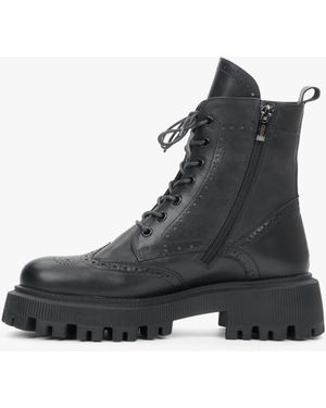 ESTRO Schnürstiefelette 09-2314 - Schwarz