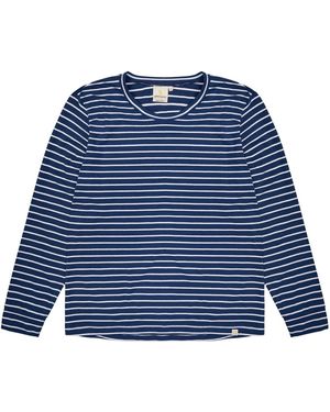 greenjama Pyjama Lang Ringel - Blau