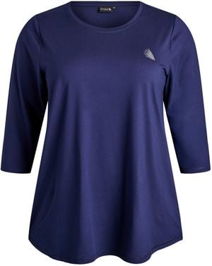 Active By Zizzi Funktionsshirt Abasic One - Blau