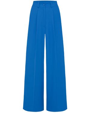 SENSES.THE LABEL Wide Leg Anzughose Pe:Ri Mit Bundfalten - Blau