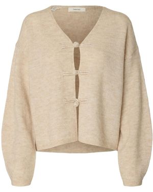 SELECTED Strickjacke Slwlulu - Natur