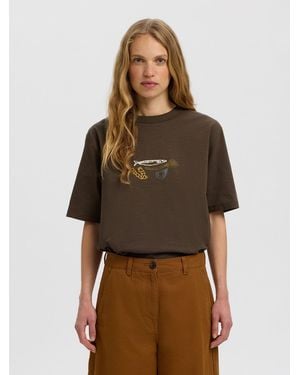 SELECTED T-Shirt - Braun