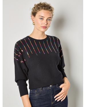 Apricot Sequin Soft Jumper - Grau