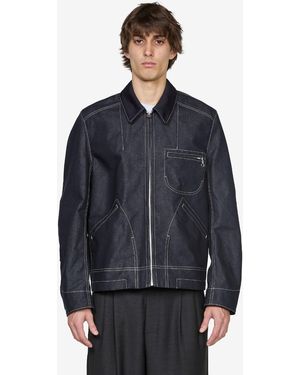 Junya Watanabe Reactive-Dyed Denim Jacket, Cotton - Blue