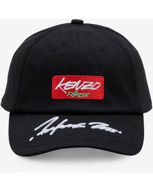 KENZO 'Kenzo X Futura 2000' Embroidered Cap, 100% Cotton - Black