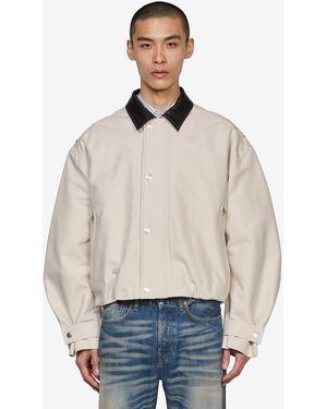Acne Studios Opado Double Cotton Satin Jacket Light Taupe, 100% Cotton - Natural