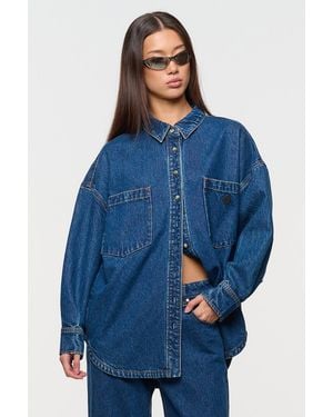 Abrand Jeans Oversized Shirt Tavi - Blue