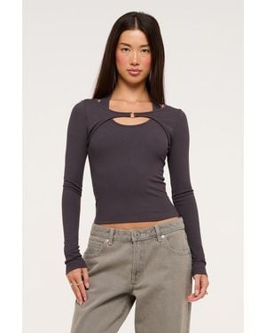 Abrand Jeans Pixie Halter Long Sleeve Top - Multicolor