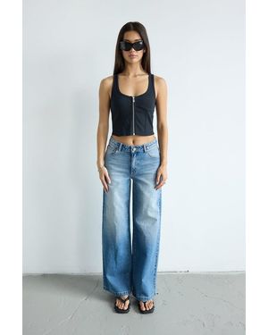 Abrand Jeans Bustier Tank - Blue