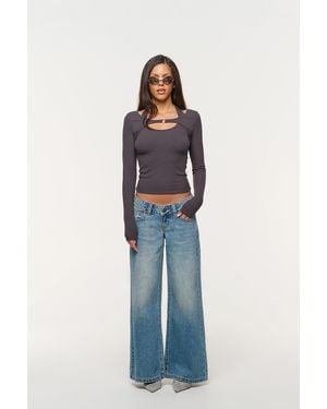 Abrand Jeans 00 Super Low & Wide Petite Cassidy Recycled - Blue