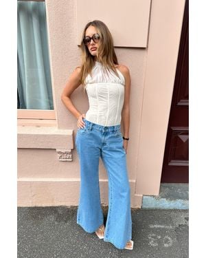 Abrand Jeans 99 Low Baggy Flare Petite Gigi - Blue