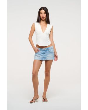 Abrand Jeans 00 Low Mini Skirt Marlowe Recycled - Blue