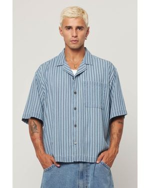 Abrand Jeans Bobby Camp Stripe Shirt - Blue