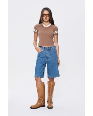 Abrand Jeans 95 Mid Bermuda Short Lulu Recycled - Blue