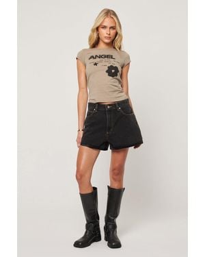 Abrand Jeans 95 Mid Baggy Short Cara - Black