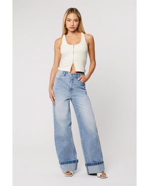 Abrand Jeans 94 High & Wide Jordan Worn Turn-Up - Blue