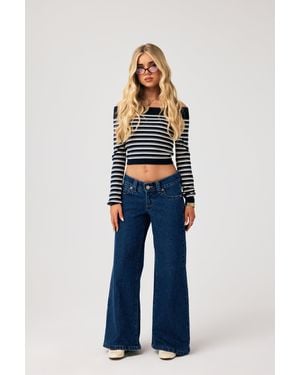 Abrand Jeans 00 Super Low Wide Petite Tara - Blue