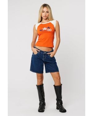 Abrand Jeans 99 Low Boyfriend Short Remi - Orange