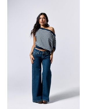 Abrand Jeans 00 Super Low & Wide Petite Tara - Blue