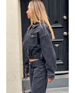 Abrand Jeans Denim Bomber Jacket Cara - Blue